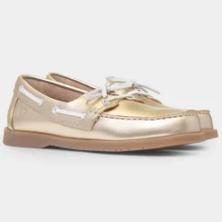 Heavenly Feet Shelly Womens Light Gold Boat Shoe
