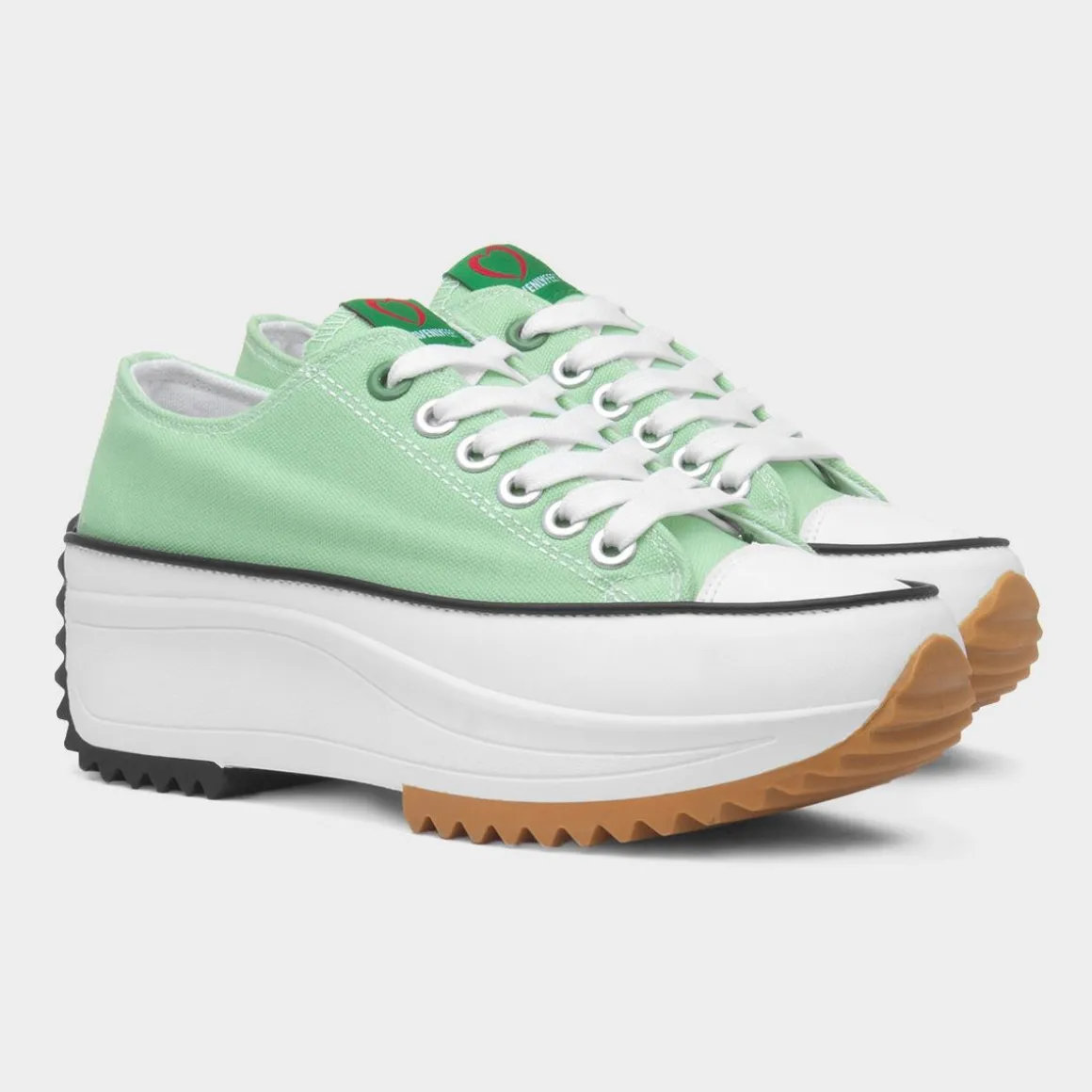 Heavenly Feet Strata Womens Mint Platform Canvas