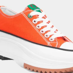 Heavenly Feet Strata Womens Orange Platform Canvas