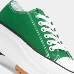 Heavenly Feet Strata Womens Green Platform Canvas