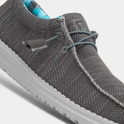 HEY DUDE Wally Sox Mens Charcoal Canvas