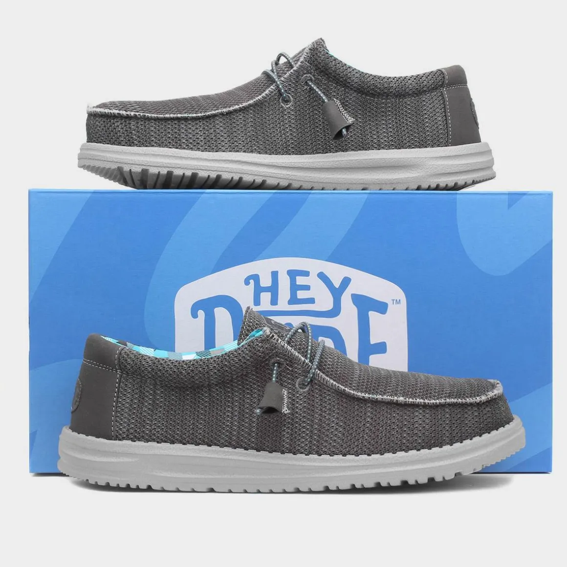 HEY DUDE Wally Sox Mens Charcoal Canvas