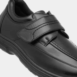 Hobos Bo Mens Easy Fasten Black Shoe
