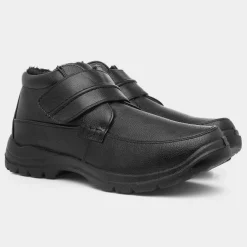 Hobos Brendan Mens Black Easy Fasten Casual Boot