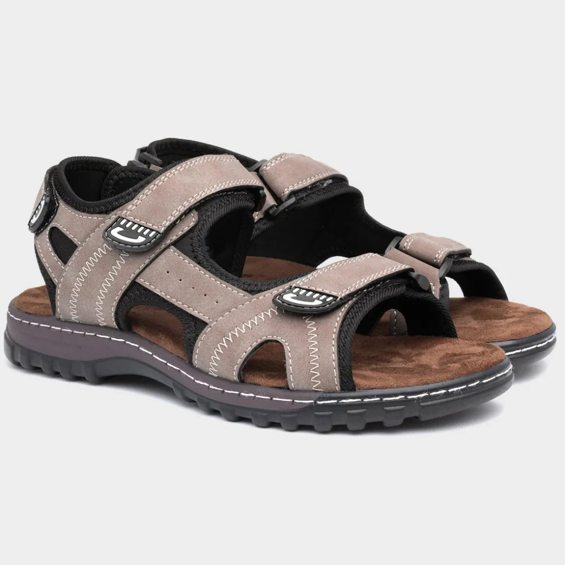 Hobos Edmund Mens Brown Sporty Easy Fasten Sandal