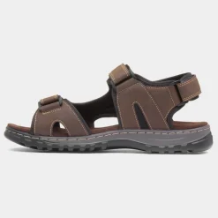 Hobos Edwin Mens Brown Easy Fasten Sandal