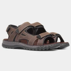 Hobos Edwin Mens Brown Easy Fasten Sandal