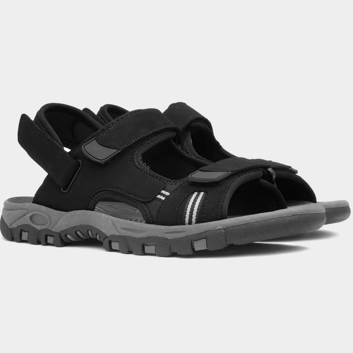 Hobos Elliot Mens Black Easy Fasten Sandals
