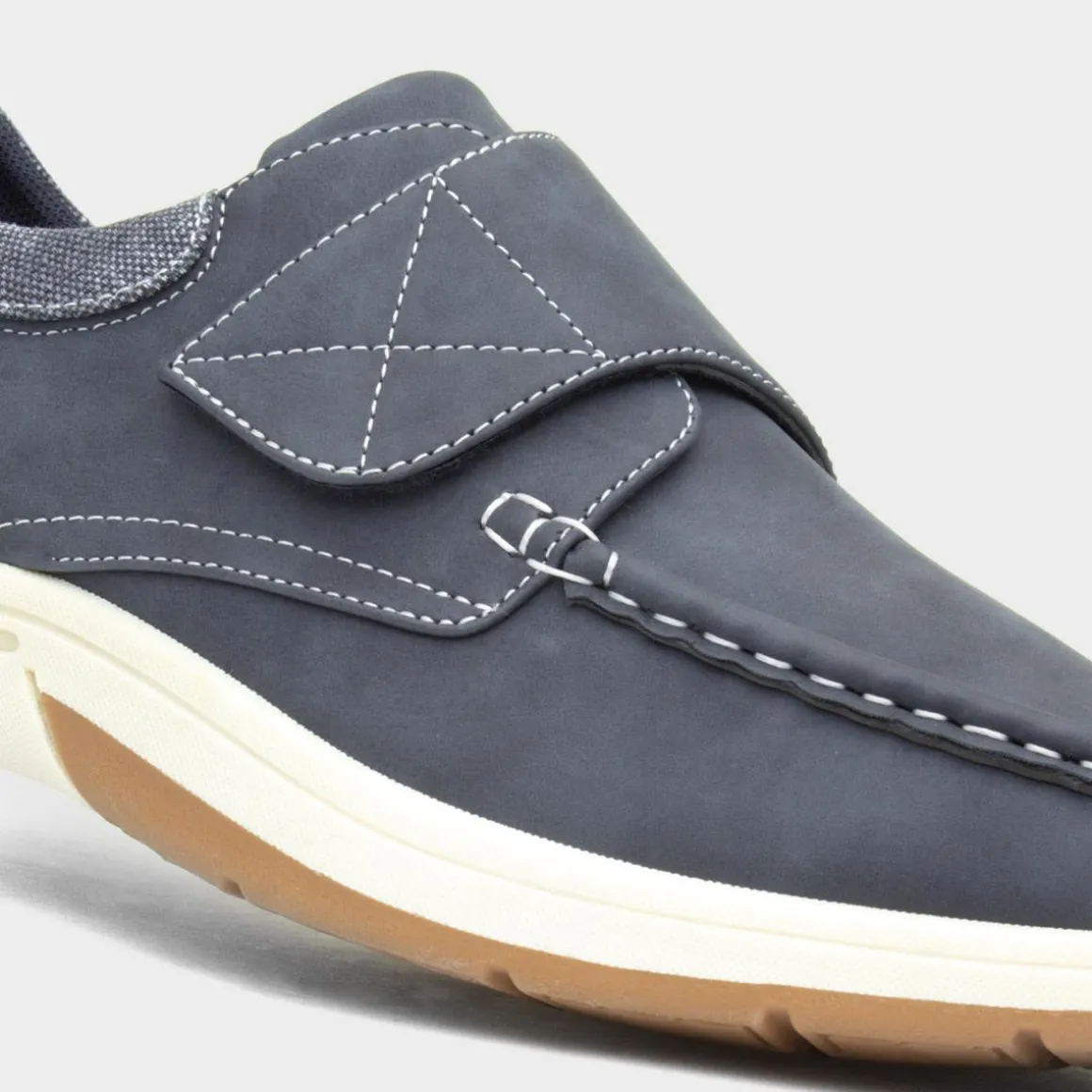 Hobos Elton Mens Blue Easy Fasten Casual Shoe