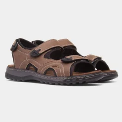 Hobos Hector Mens Tan Easy Fasten Sandal