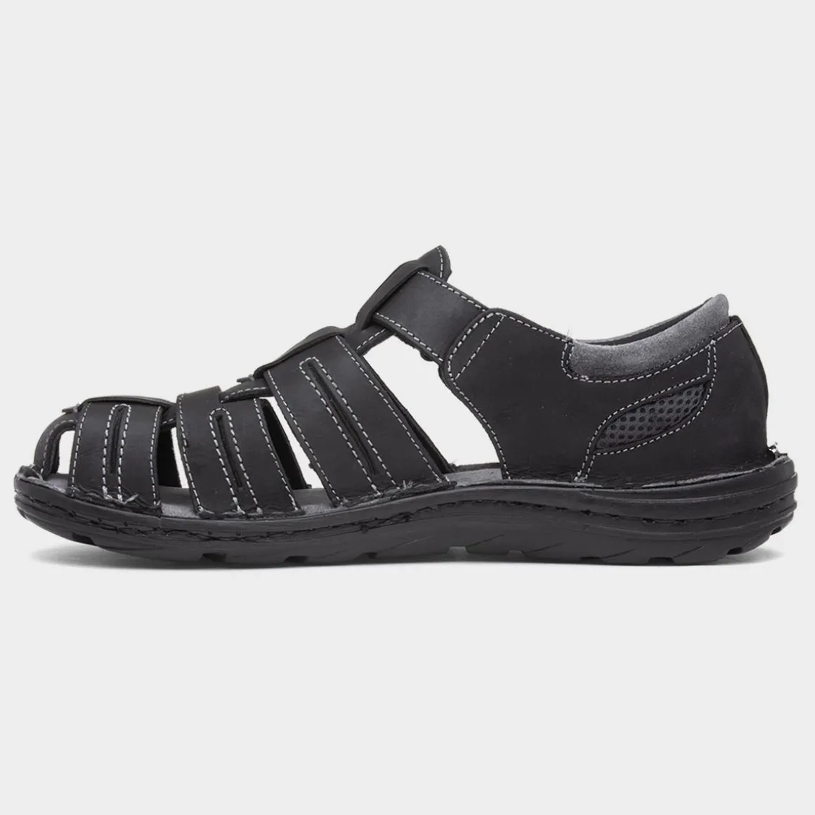 Hush Puppies Albert Mens Black Fisherman Sandal