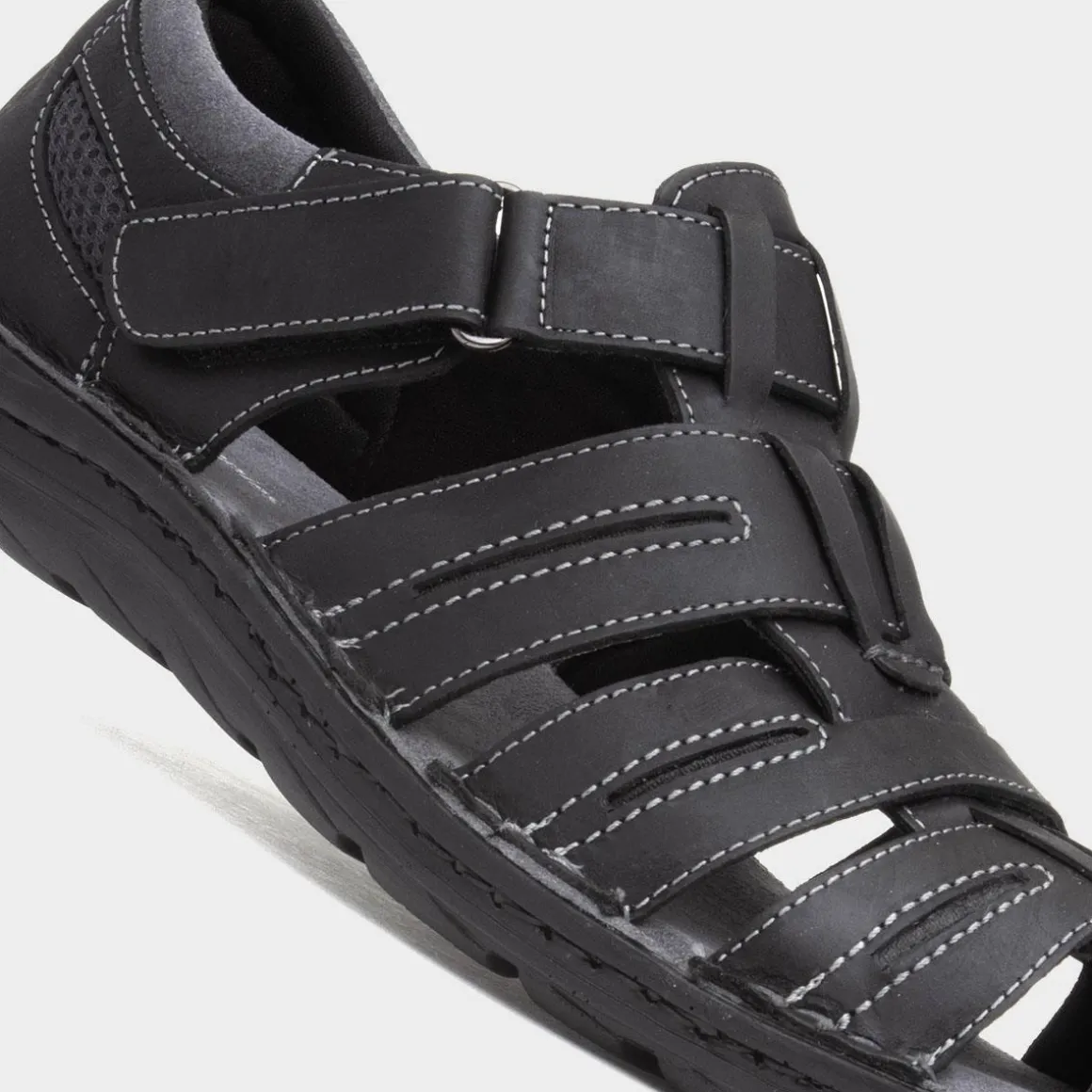 Hush Puppies Albert Mens Black Fisherman Sandal