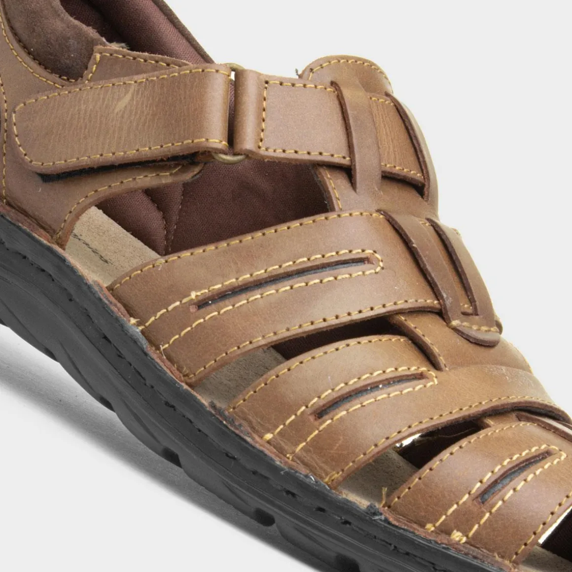 Hush Puppies Albert Mens Tan Leather Sandal