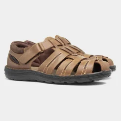 Hush Puppies Albert Mens Tan Leather Sandal