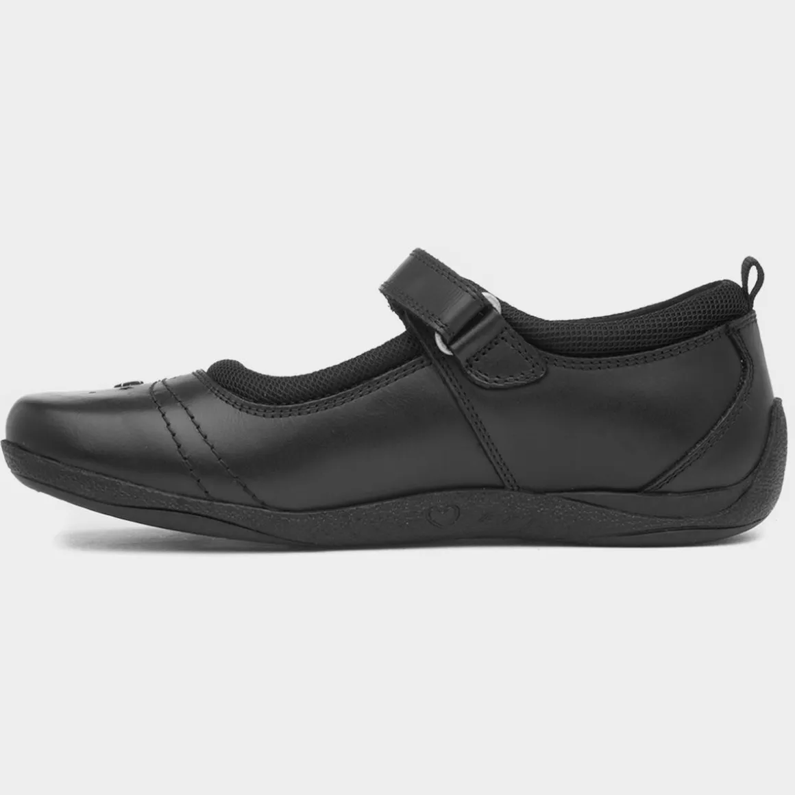 Hush Puppies Amber Girls Black Leather Shoe