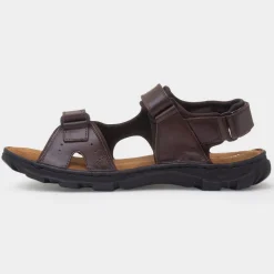Hush Puppies Avery Mens Brown Leather Sandals