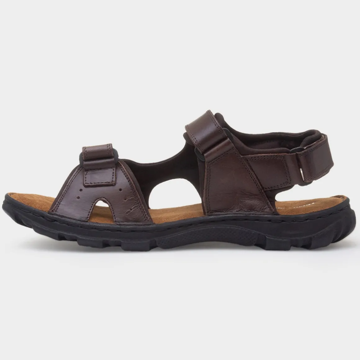 Hush Puppies Avery Mens Brown Leather Sandals