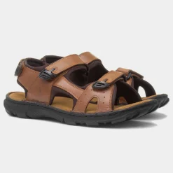 Hush Puppies Avery Mens Tan Leather Sandal