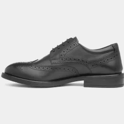 Hush Puppies Charlotte Womens Black Leather Brogue