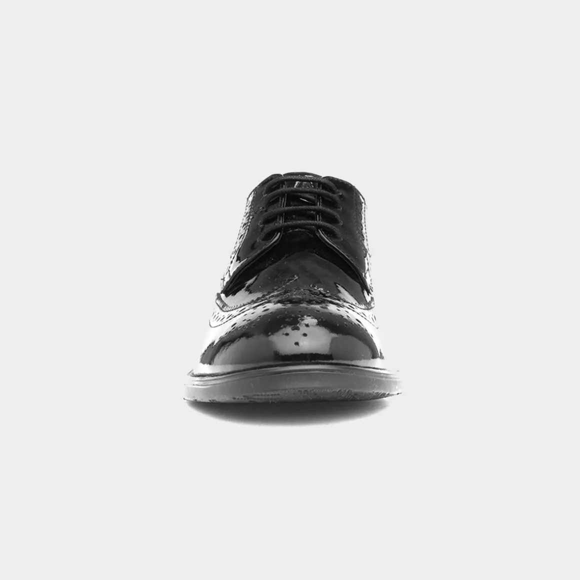Hush Puppies Charlotte Womens Black Patent Brogue