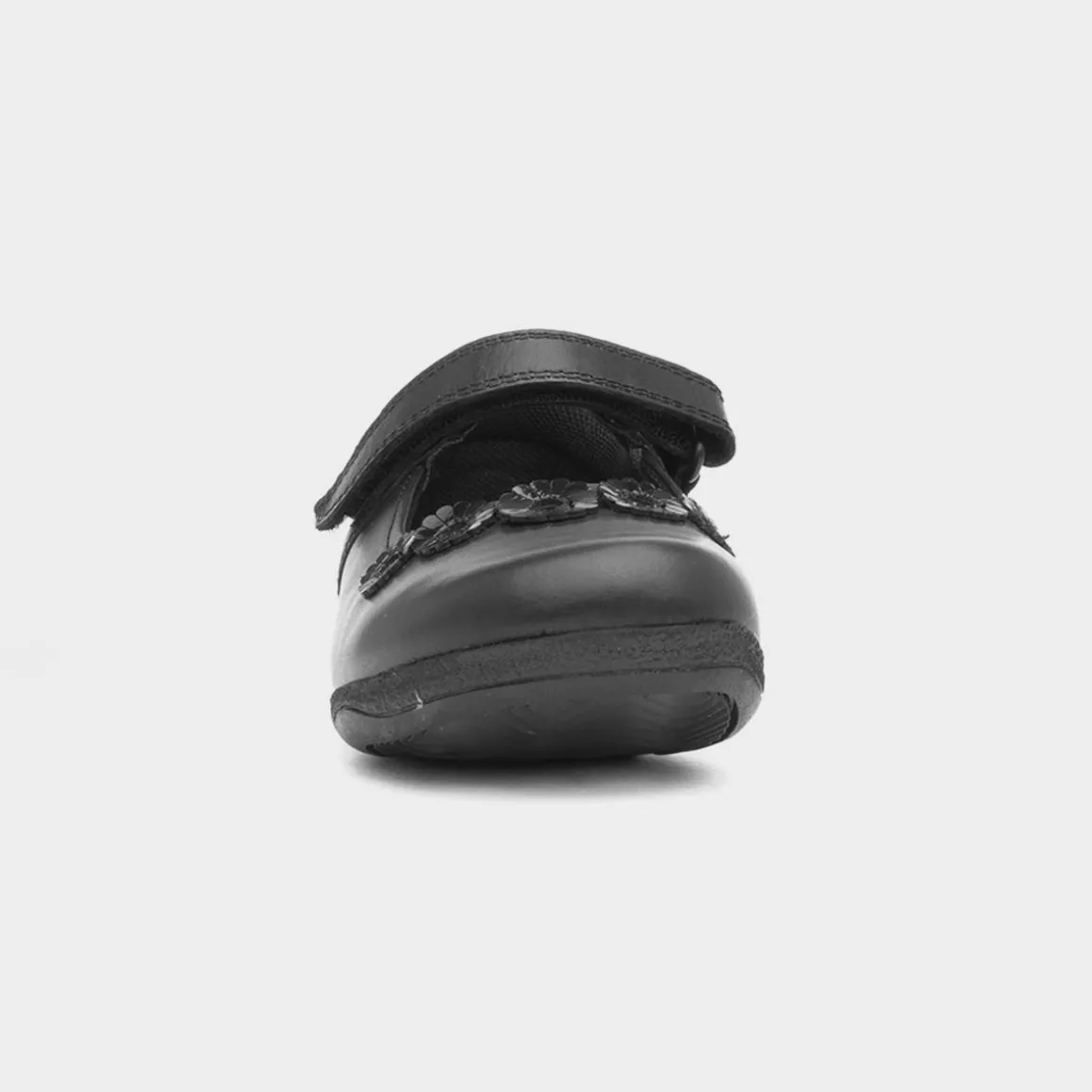Hush Puppies Christina Girls Black Leather Shoe