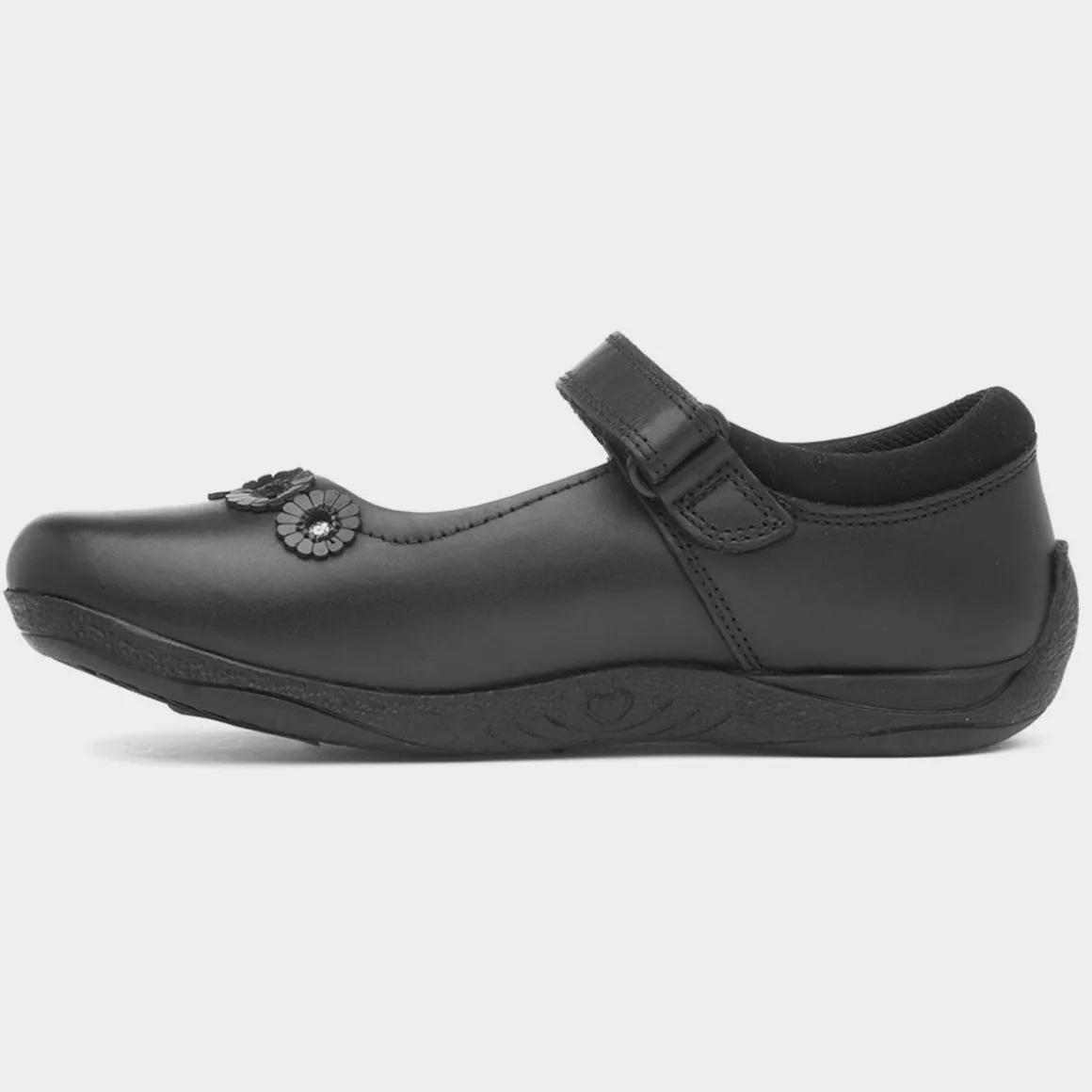 Hush Puppies Christina Girls Black Leather Shoe
