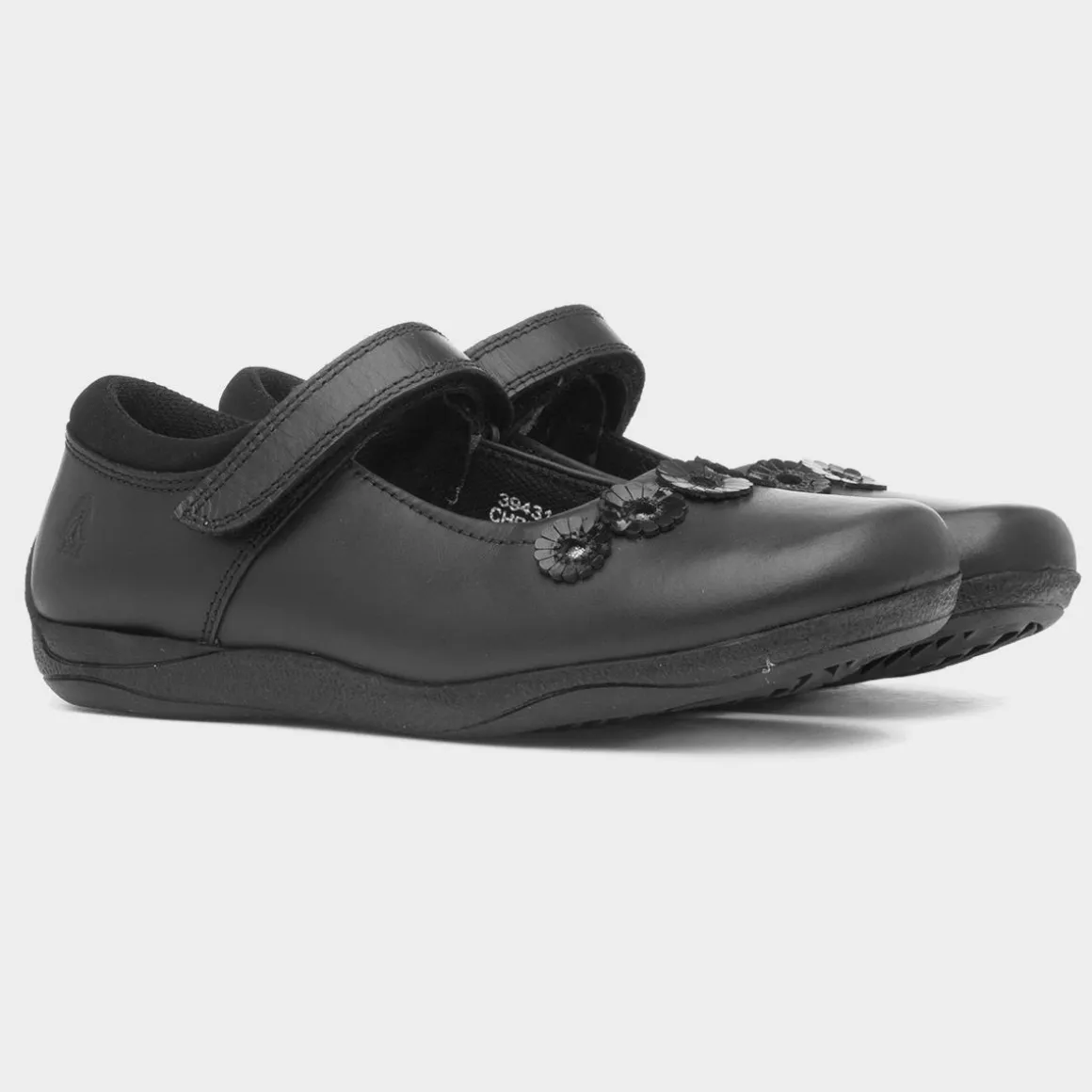 Hush Puppies Christina Girls Black Leather Shoe