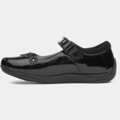 Hush Puppies Christina Girls' Black Leather Shoe