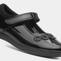 Hush Puppies Christina Girls' Black Leather Shoe