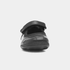 Hush Puppies Clara Girls Black Leather School Shoe