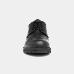Hush Puppies Darcy Girls Black Leather Brogue