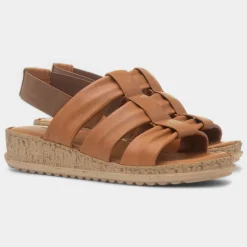 Hush Puppies Eden Womens Tan Leather Sandal