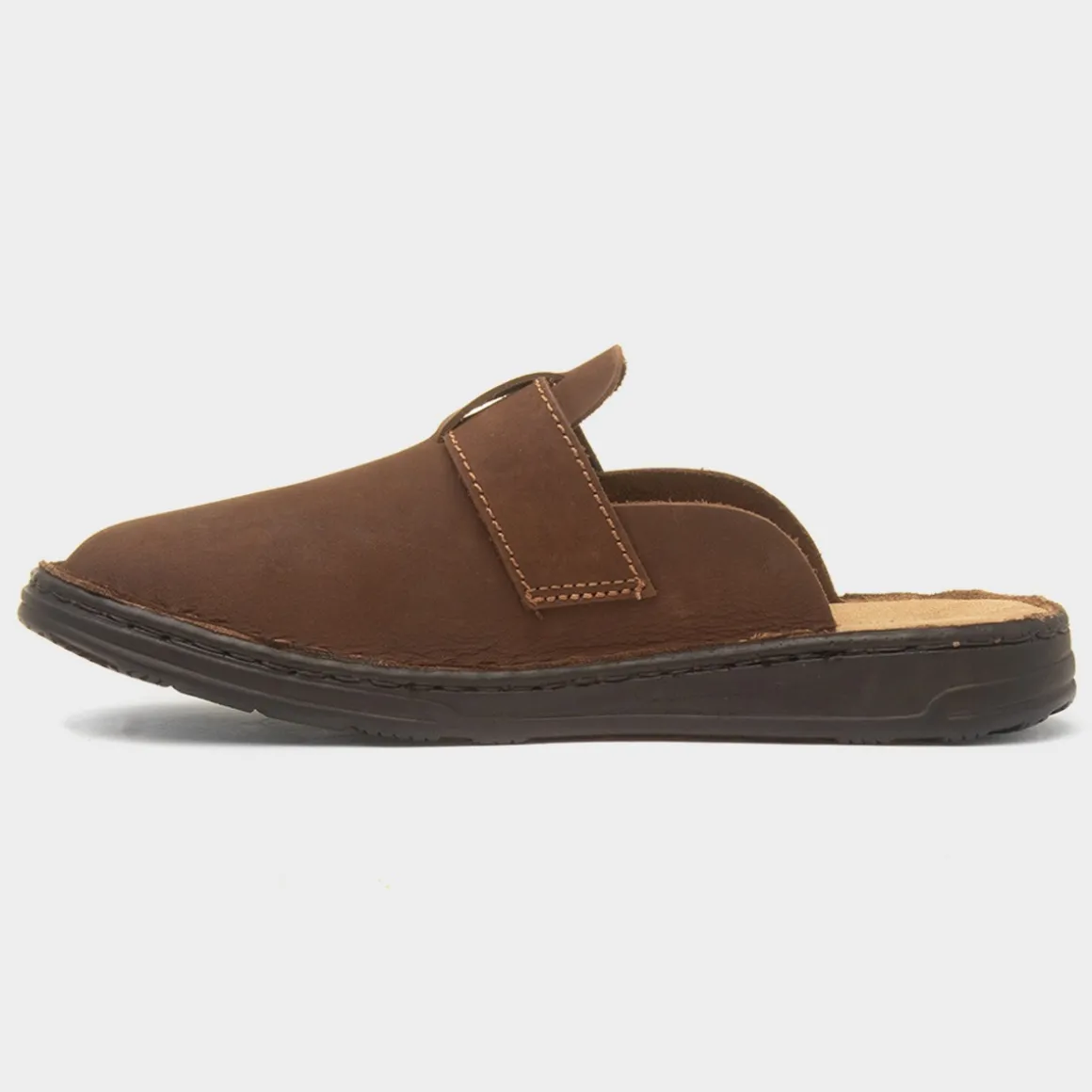 Hush Puppies Edward Mens Brown Leather Mule Sandal