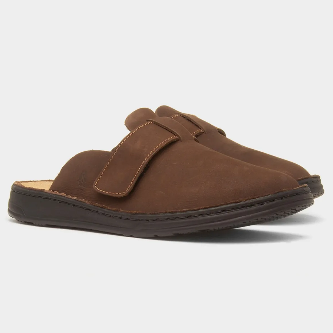 Hush Puppies Edward Mens Brown Leather Mule Sandal