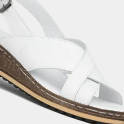 Hush Puppies Elena Womens White Wedge Sandal