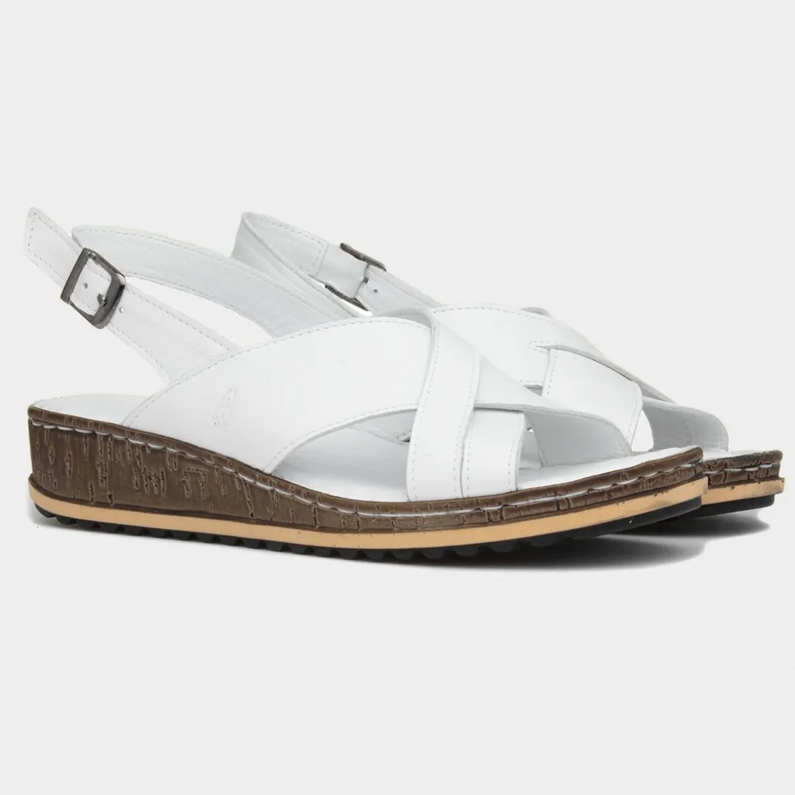 Hush Puppies Elena Womens White Wedge Sandal