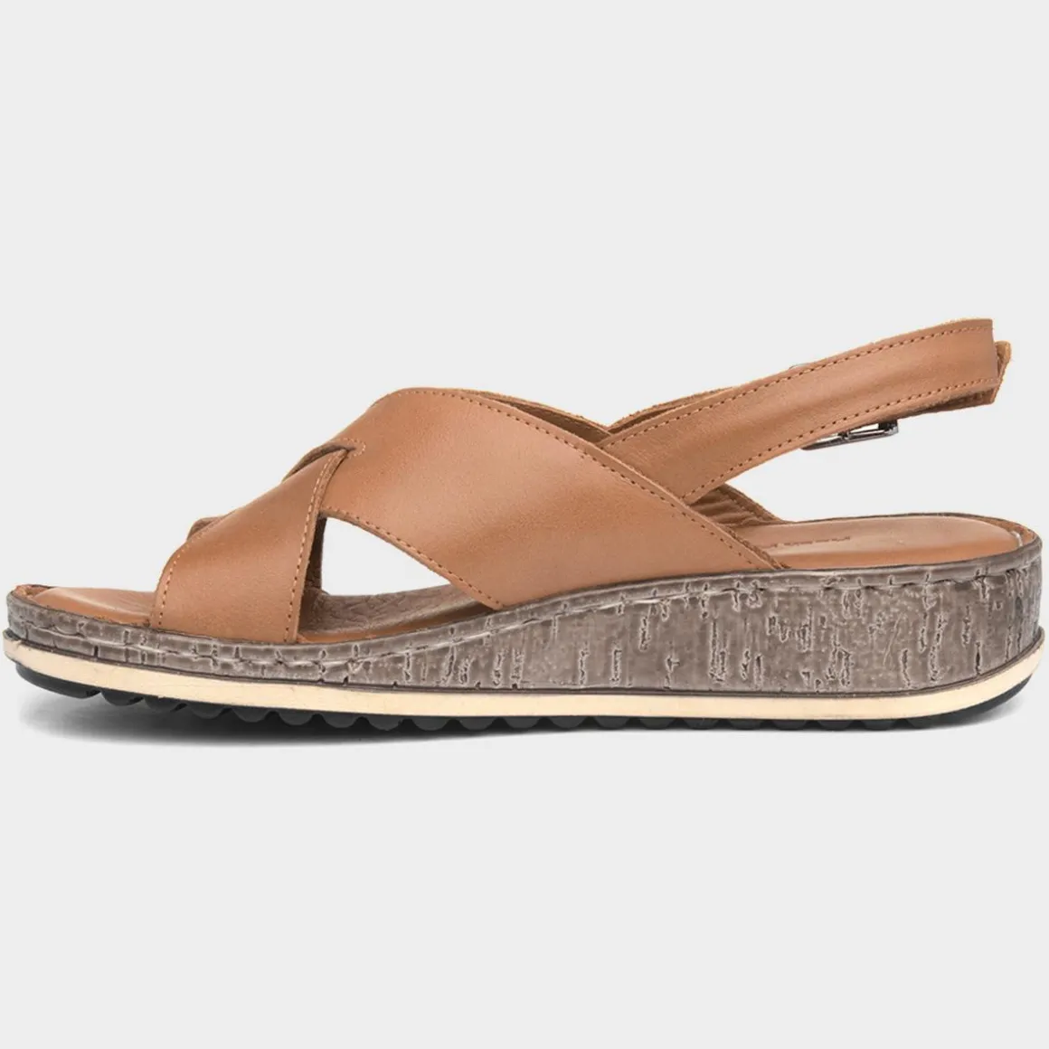 Hush Puppies Elena Womens Tan Wedge Sandal