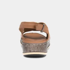 Hush Puppies Elena Womens Tan Wedge Sandal