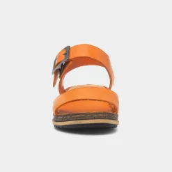 Hush Puppies Ellie Womens Orange Leather Sandal