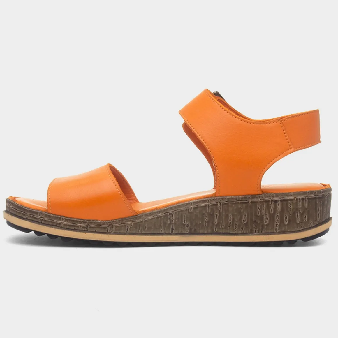 Hush Puppies Ellie Womens Orange Leather Sandal