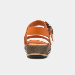 Hush Puppies Ellie Womens Orange Leather Sandal