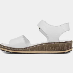 Hush Puppies Ellie Womens White Leather Sandal