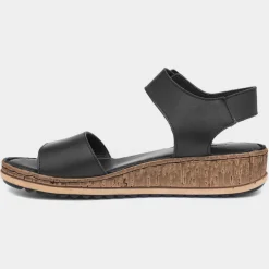 Hush Puppies Ellie Womens Black Leather Sandal