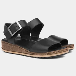 Hush Puppies Ellie Womens Black Leather Sandal