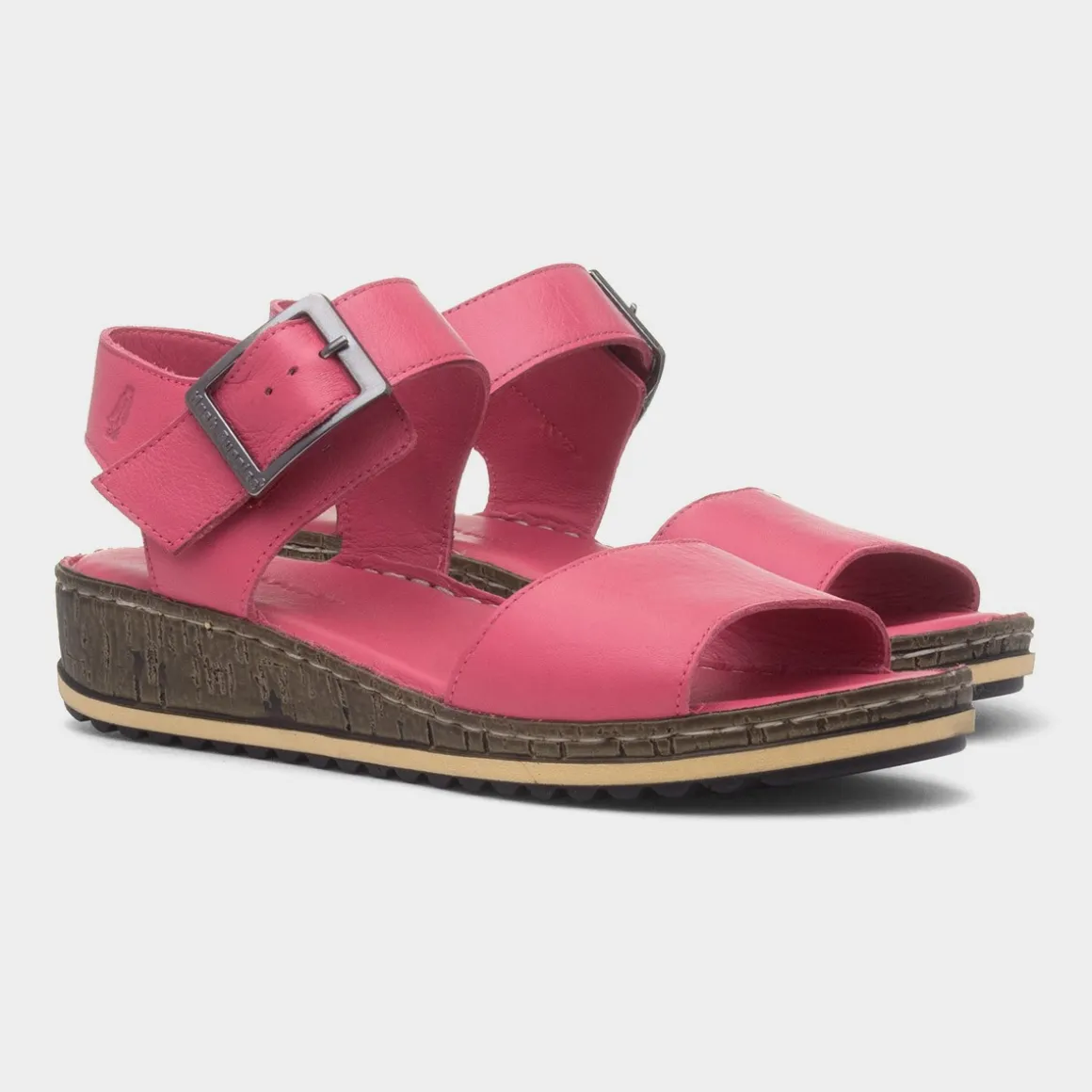Hush Puppies Ellie Womens Fuchsia Leather Sandal