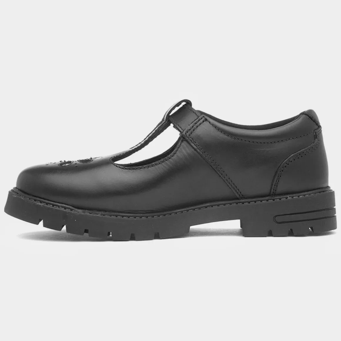Hush Puppies Fiona Girls Black Leather T-Bar Shoe