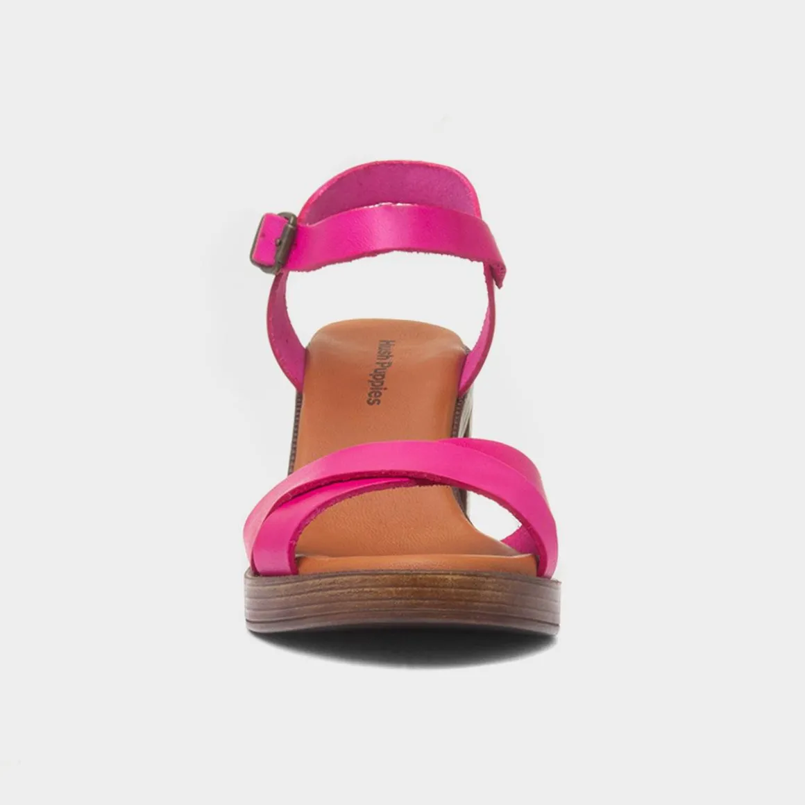 Hush Puppies Georgia Womens Pink Leather Heel