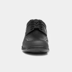 Hush Puppies Harvey Kids Black Leather Shoe