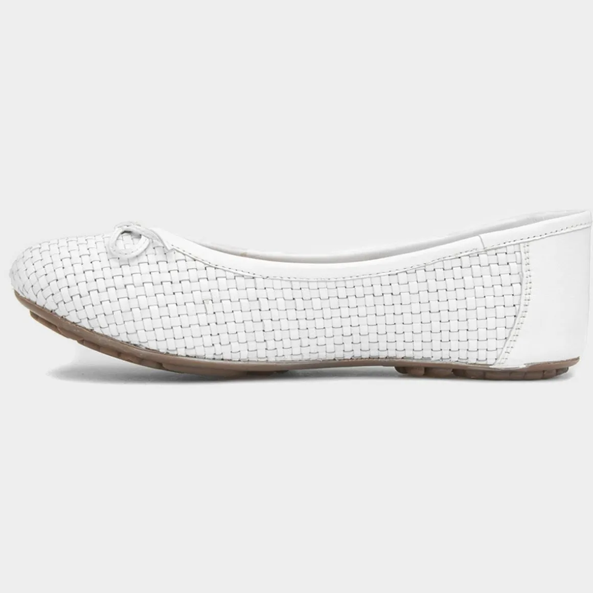 Hush Puppies Janelle Womens White Ballerina Shoe