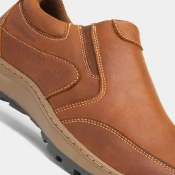 Hush Puppies Jasper Mens Tan Leather Slip On Shoe